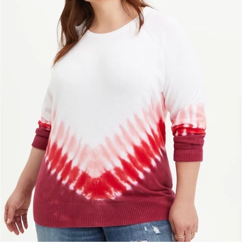 Torrid Slub Pullover Raglan Tie Dye Sweater 2X EUC